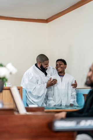 The Sabbath after the grand reopening, Mike and his entire family were baptized. And a week later, Bramwell baptized 10 more new believers into the church. | Photo by Christina Collard