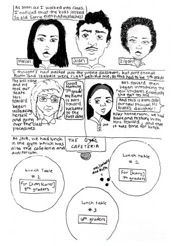 Kamila Oster’s graphic novel for the class, “Social Justice and the Graphic Novel,” was also printed in SPECTRUM magazine. Story and artwork by Kamila Oster 