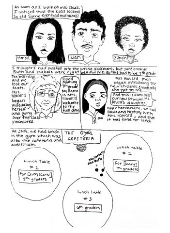 Kamila Oster’s graphic novel for the class, “Social Justice and the Graphic Novel,” was also printed in SPECTRUM magazine. Story and artwork by Kamila Oster
