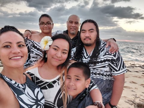 Hannacho with husband, Frank, and children, Mchaella, Pele, Mirabelle and Peniamina.