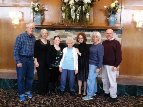 Doug, Jeanette, Carisa Teller, Helen Hyde, Laurel Teller, Joy and Elwyn Hyde.