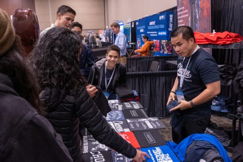 An exhibit hall provides opportunities to meet new friends, and learn more about supporting ministries. [Photo: Samuel Girven]