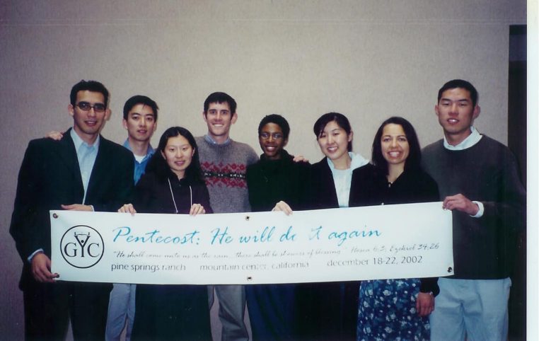 The initial GYC executive committee, pictured here, in 2002. Left is Israel Ramos, standing next to Justin Kim. [Sourced from Janine Farnham]