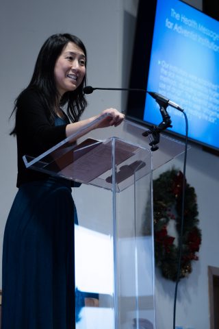 Dr. Joyce Choe, guest speaker and founder of MedMissionary, explores the question, “What is true medical missionary work?” with attendees of North Shore’s Health Ministry Weekend. Photo credit: Eliana Perez