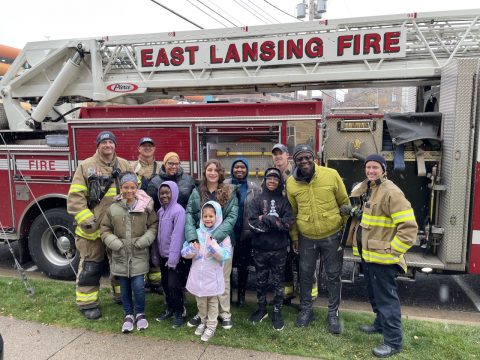 The East Lansing Fire Department came and gave the young scholars a comprehensive presentation on the many tools they use on the job and fire safety. 
