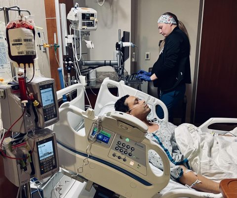 Bennett’s damaged blood vessels also had to be surgically repaired. For two weeks, physicians had to check his pulse multiple times a day to ensure that blood was successfully flowing and that the repairs had worked. [Photo courtesy of Scott Michael Bennett] 
