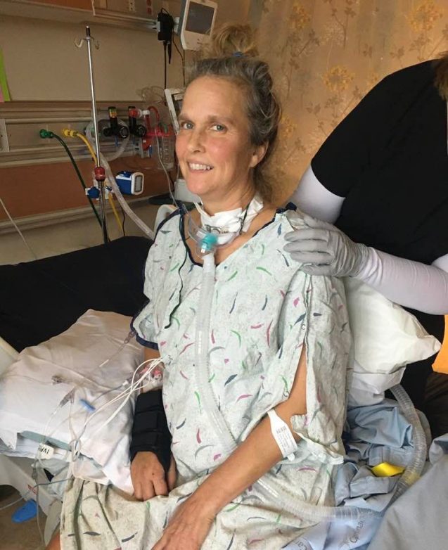 Doctors told DeWind that she couldn't go home. First, she had to be able to walk, sit on the end of the bed, begin physical therapy, and come off the ventilator. Then, she would go to Mary Free Bed Rehabilitation Hospital. On February 11, she did just that and was sent to Mary Free Bed in an ambulance. [Source: Devon Fenner]