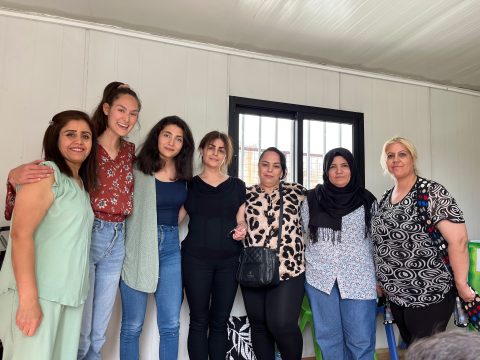 Maci Chen (second from left) ran a psychoeducation/support group for some of the Kurdish ALC mothers. [Maci Chen] 