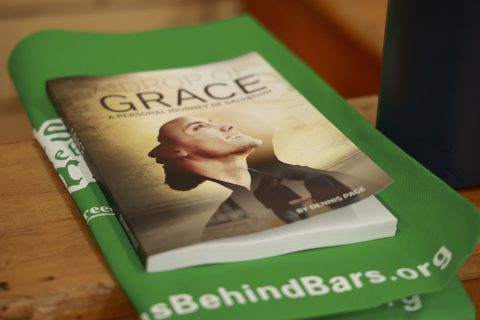 The book: “A Drop of Grace,” written by Pastor Dennis Page, a former inmate himself, was packed into many gift bags. [PC: Robert Rice]