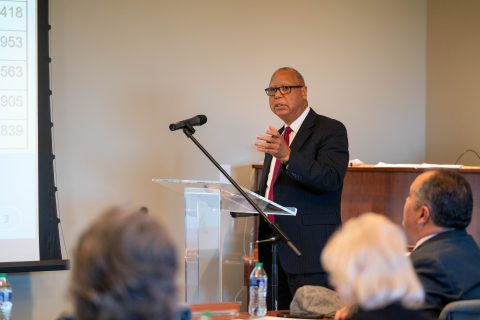 Treasurer Glynn Scott reports tithe is strong across all five conferences.