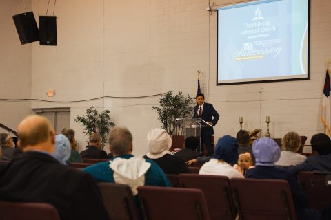 Michigan Conference Ministerial Director Cody Francis told the congregation, "God has blessed your past, but God has even greater blessings for the future.”