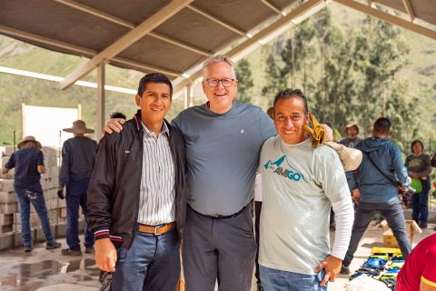 Left To right: Eudis Vasquez (South East Peru Mission President) Ken Denslow (Lake Union President) and Carlos Delgado (Host)