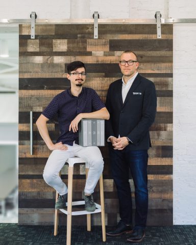 Ivan Ruiz-Knott (left) and Mark Cook redesigned Ellen White's "Conflict of Ages" series.