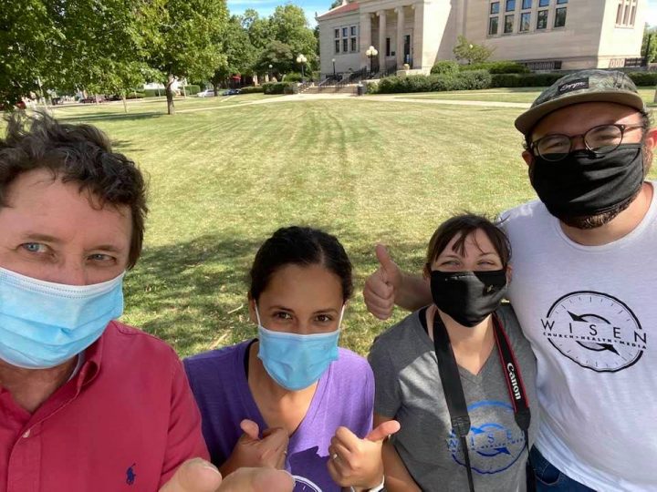 Left to right: Lake Union Youth Director Ron Whitehead, Chrystelle Sachse, Allison Payne and Zack Payne