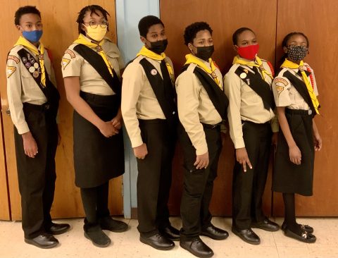 Shiloh Trailblazers PBE team, left to right: Micah Nicholson, Kai Nave, Samir Donnejour, Dajon Greenwood, Bill Eze, and Eden Nicholson