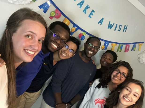 Umana (second from right) with some of the members of the Adventist Christian Fellowship at University of Michigan.