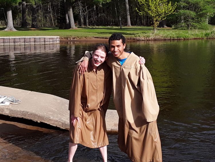 Hunter (left) was baptized and Joshua Guerra was on hand to witness.