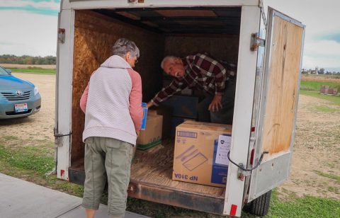 “As we finished unloading the trailer at the armory,” said Garrett, “the volunteers [from another organization helping with the donations management] came over to us and said, ‘Thank you for your load. It is all sorted and labeled, and we can send it on to Fort McCoy right away.’” 