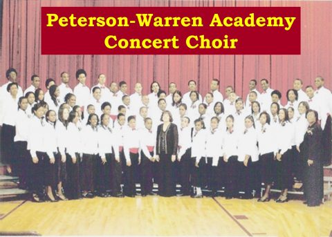 Alice Strawbridge with the Peterson-Warren Academy Concert Choir