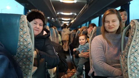 Ukrainians are transported to neighboring countries such as Poland and beyond. | Courtesy Marek Micyk