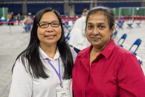 Nora Sackett, left, and Saroj Patel, right. Photo credit: Samuel Girven