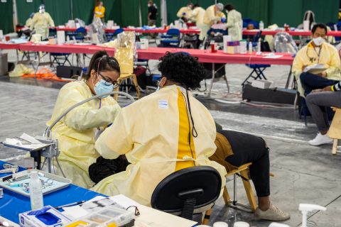 “With Pathway events, 2,000 to 4,000 volunteers come together, set up and open a medical, dental, vision triage and treatment center within a couple of days, and immediately bring in thousands of patients!” Mark Black, layout director for Pathway to Health, gives all the credit to God. “The reality is it really cannot be done! Humanly speaking, this is not possible. But that is how God works!”