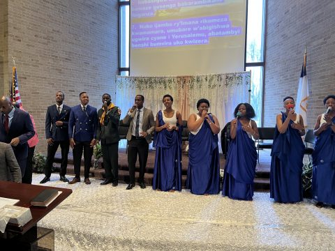 Pictured is one of 12 choirs that the Elwell church has formed.